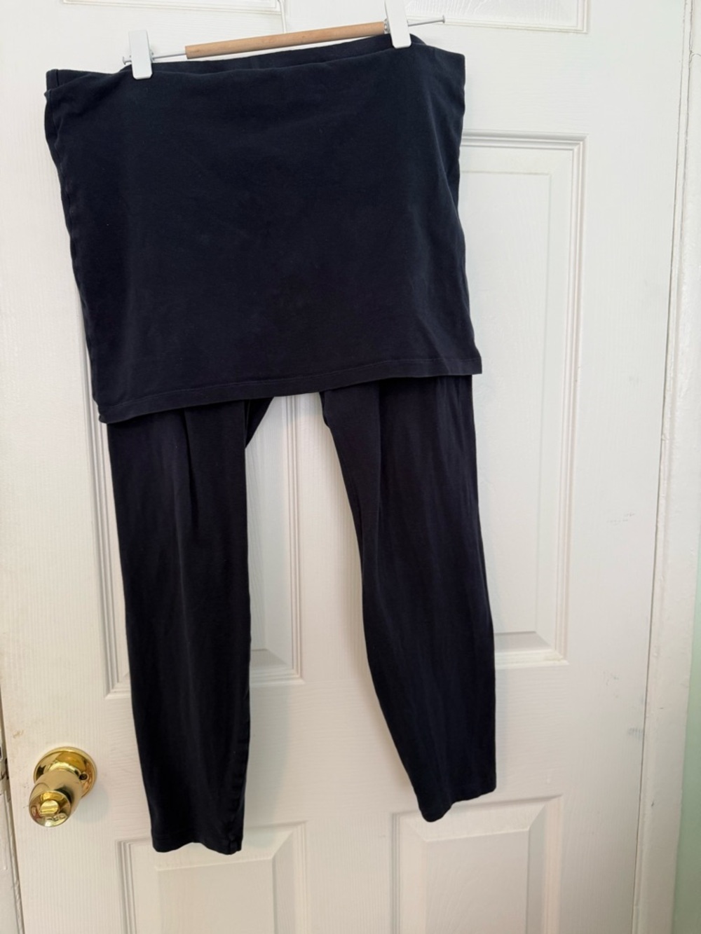 Cabi Skirted Leggings Womens Medium Navy Blue Pull On, Comfortable, Soft,Cotton